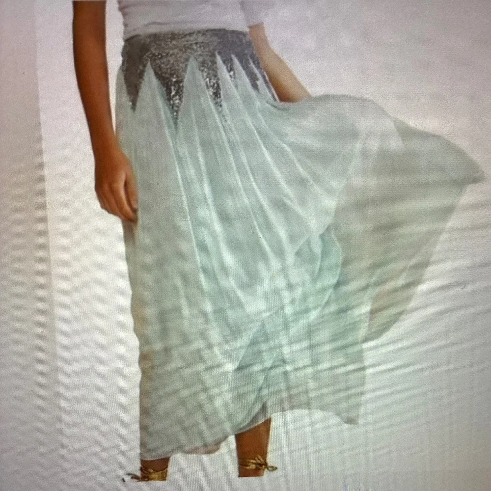 Cynthia Rowley SILK NWT Sequin Starburst Maxi Boho Skirt - Picture 1 of 6